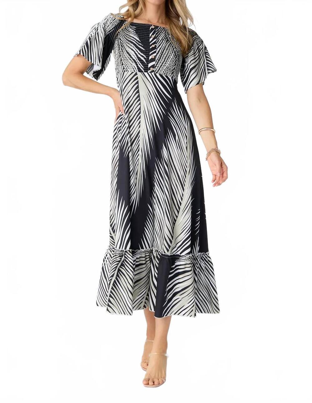 NEW COCO + CARMEN cyrus tropical forest print maxi dress in multi